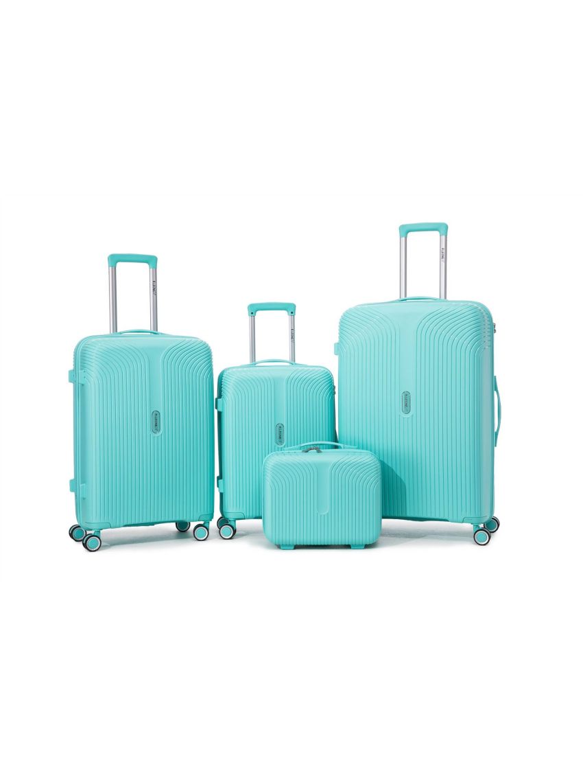 R.Leone Valigia da 1 pezzo Fino a Set 4 Trolley grande, medio, bagaglio a mano 55x40x20 Ryanair e beauty case Lucchetto TSA Polipropilene 8 Ruote Ultra Strong 6060