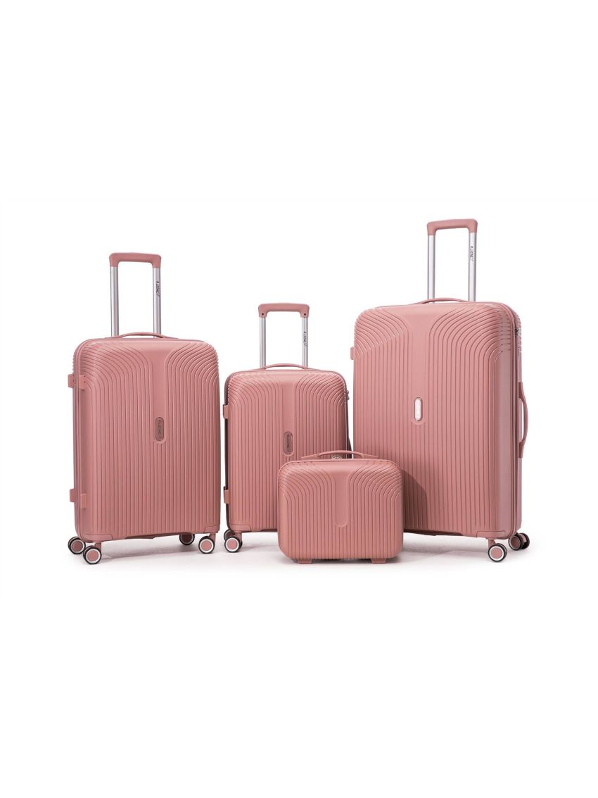 R.Leone Valigia da 1 pezzo Fino a Set 4 Trolley grande, medio, bagaglio a mano 55x40x20 Ryanair e beauty case Lucchetto TSA Polipropilene 8 Ruote Ultra Strong 6060