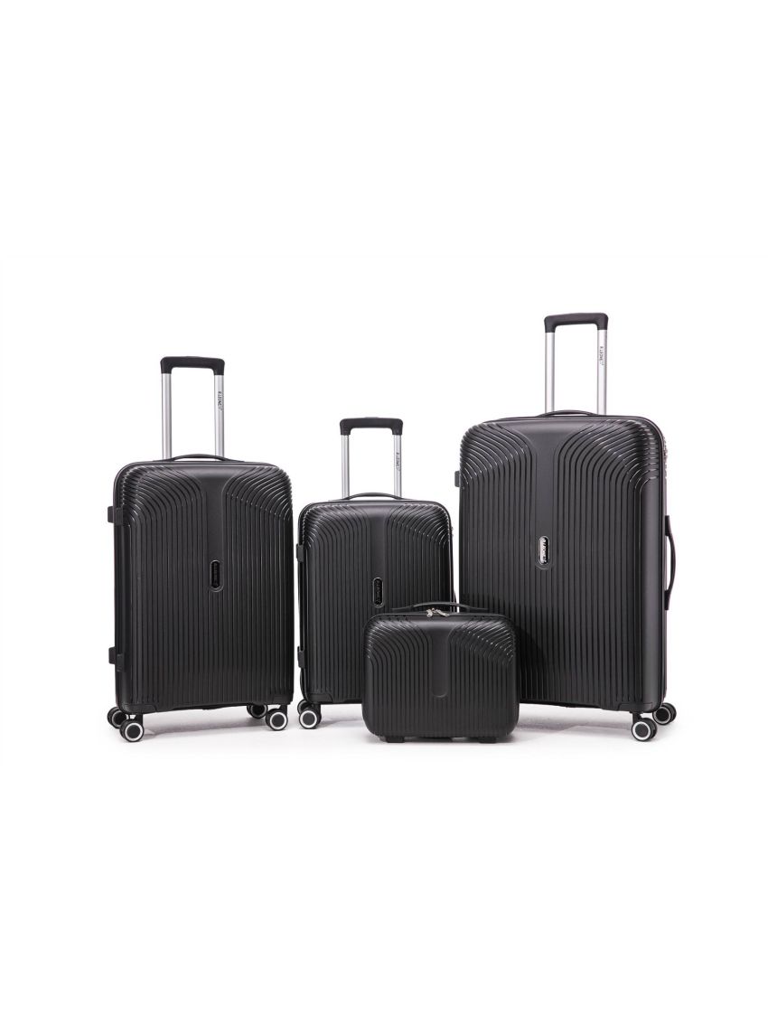 R.Leone Valigia da 1 pezzo Fino a Set 4 Trolley grande, medio, bagaglio a mano 55x40x20 Ryanair e beauty case Lucchetto TSA Polipropilene 8 Ruote Ultra Strong 6060