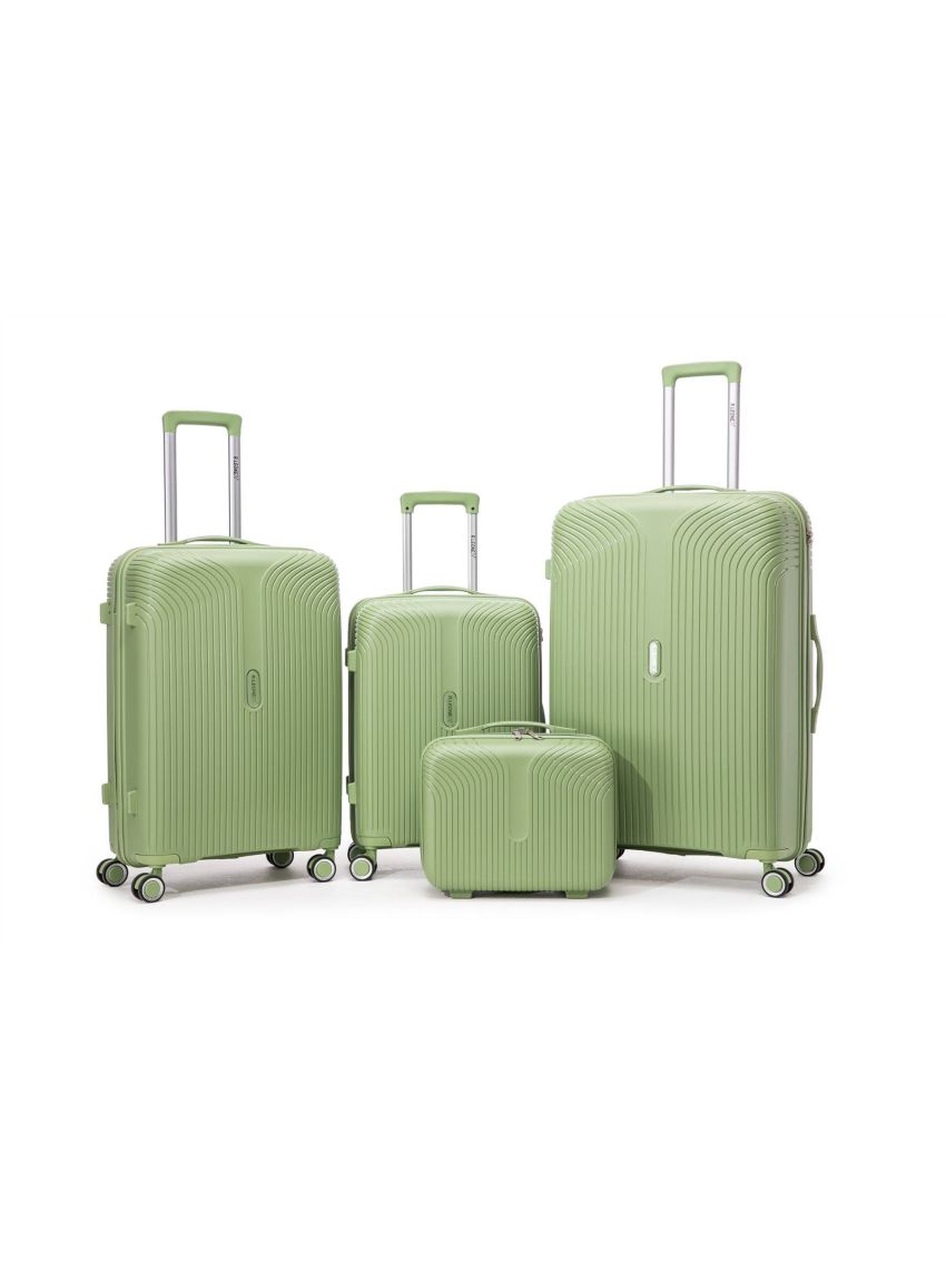 R.Leone Valigia da 1 pezzo Fino a Set 4 Trolley grande, medio, bagaglio a mano 55x40x20 Ryanair e beauty case Lucchetto TSA Polipropilene 8 Ruote Ultra Strong 6060