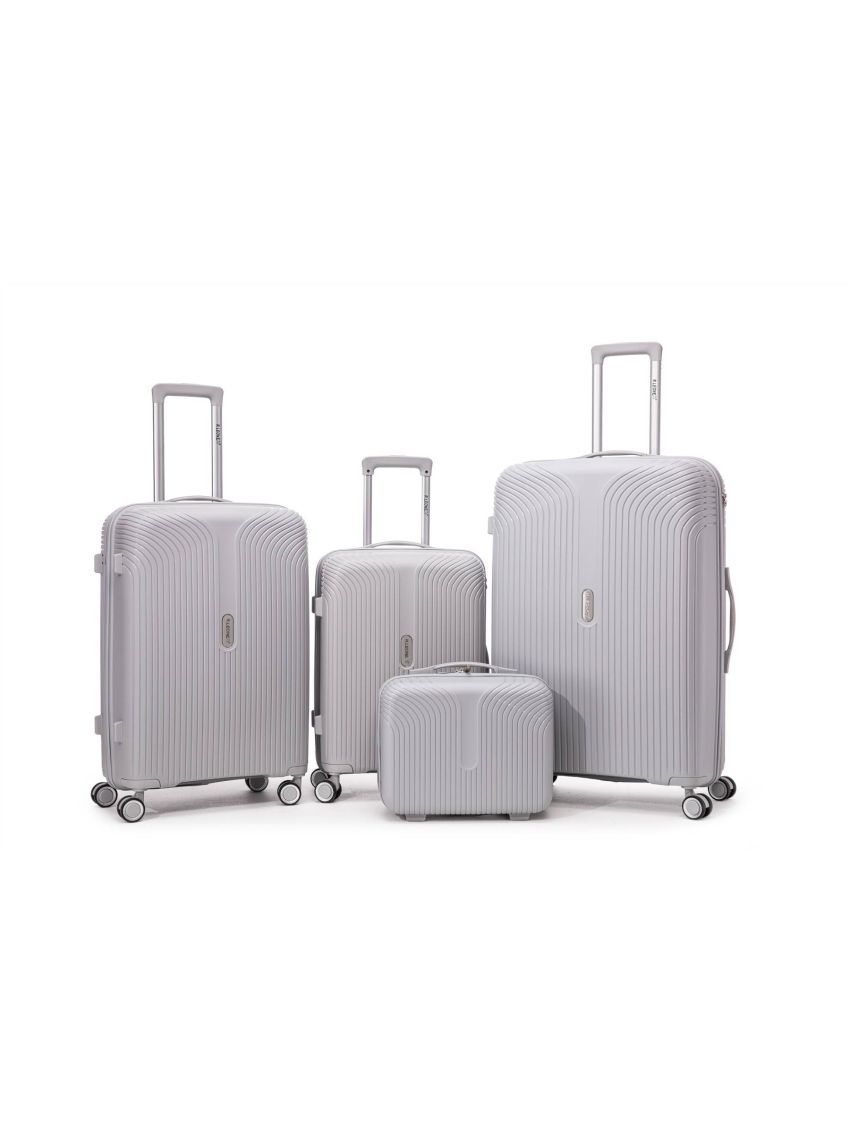 R.Leone Valigia da 1 pezzo Fino a Set 4 Trolley grande, medio, bagaglio a mano 55x40x20 Ryanair e beauty case Lucchetto TSA Polipropilene 8 Ruote Ultra Strong 6060