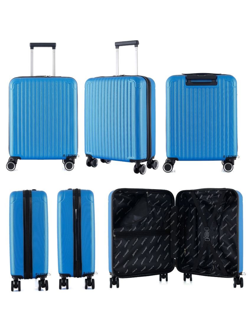 Valigia Ryanair 55x40x20 cm + 40x20x25 cm 1pezzo o Set 2 Pezzi Trolley Bagaglio a mano 4 Ruote e Beauty Case in ABS 999 1