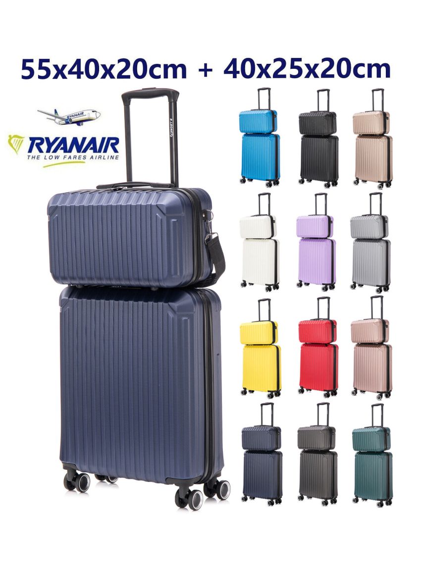 Valigia 55x40x20 o 40x20x25 cm Ryanair Trolley o Beauty Bagaglio a mano ABS 2208