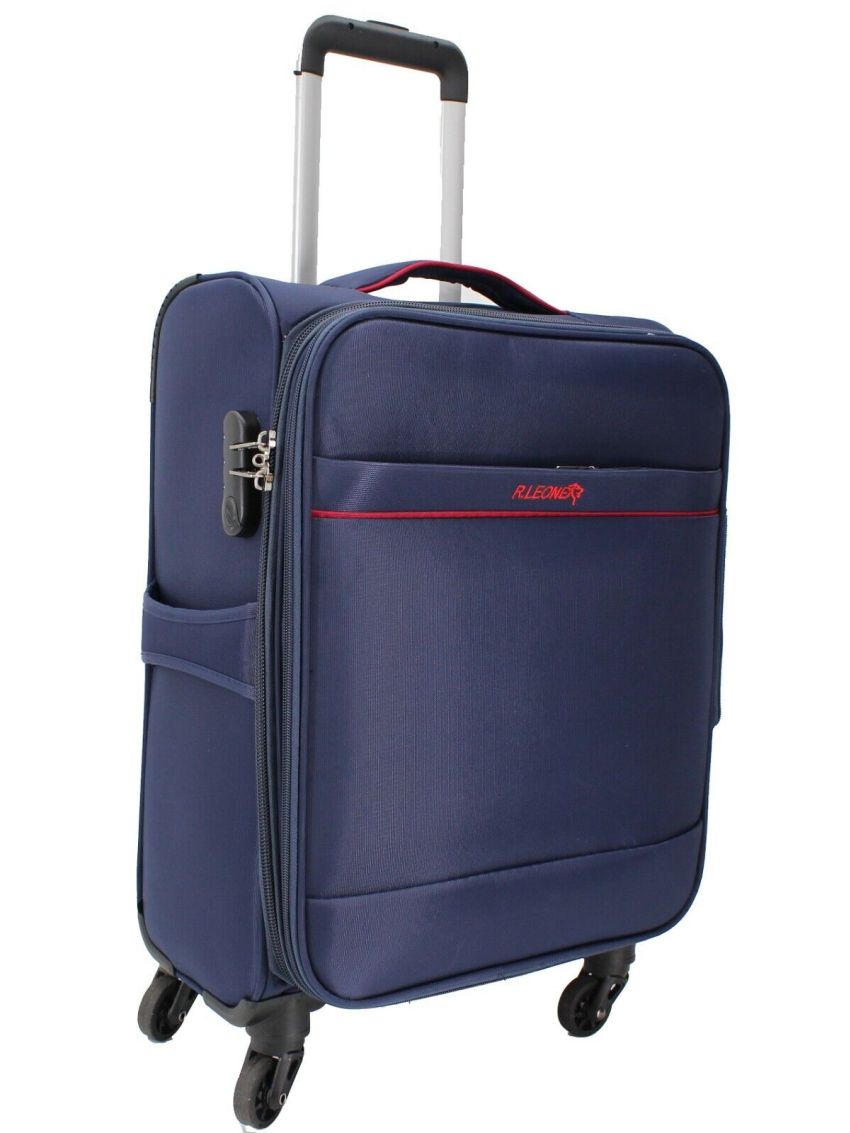 VALIGIA FINO SET 3 GRANDE MEDIO BAGAGLIO MANO STOFFA ULTRA LEGGERO 4 RUOTE 8485