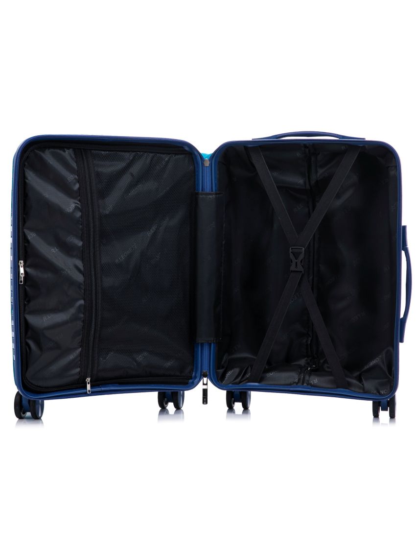 R.Leone Valigia da 1 Fino a Set 3 Bagaglio a mano 55x40x20 Ryanair, Medio, Grande Ultra Strong Antiurto Resistente Trolley rigido leggero 8 ruote in Polipropilene 6080