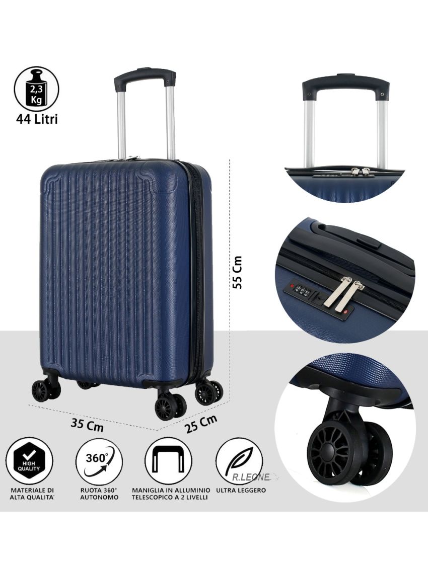 Valigia 1 pezzo fino a set 2 pezzi 55x35x25 cm + 40 x 30 x 20cm Trolley Bagaglio a mano in ABS Air Asia, Air France, ita airways, Wizzair, Vueling , KLM e Ryanair  318