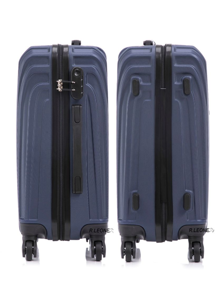 R.Leone Valigia da 1 Fino a Set 4 Trolley Rigido grande, medio, bagaglio a mano e bagaglio EasyJet 45X36X20cm 4 ruote in ABS 9002