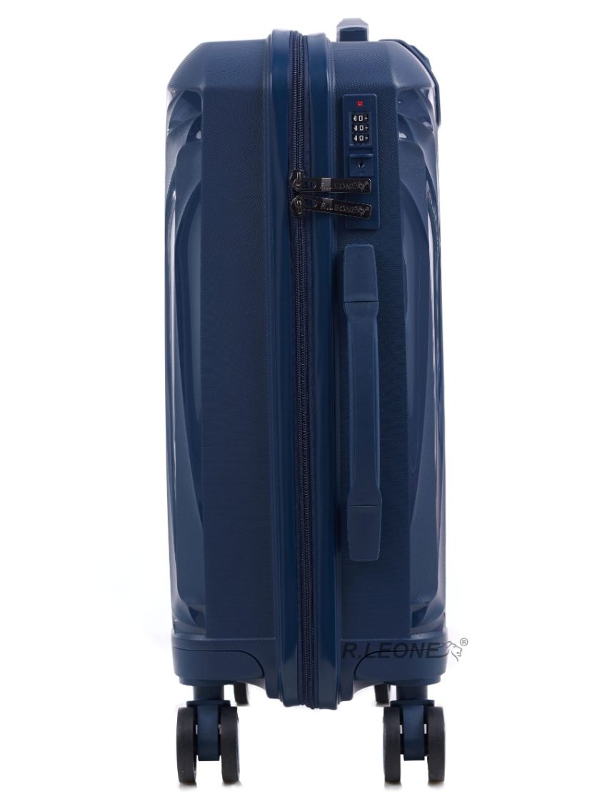 R.Leone Valigia da 1 Fino a Set 3 Bagaglio a mano 55x40x20 Ryanair, Medio, Grande Ultra Strong Antiurto Resistente Trolley rigido leggero 8 ruote in Polipropilene 8812