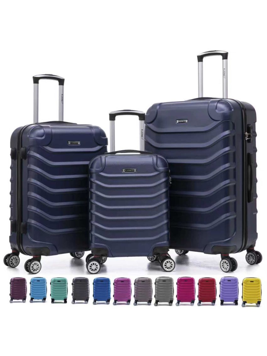 R.Leone Valigia da 1 Fino a Set 3 Trolley Rigido grande, medio, bagaglio a mano  EasyJet 45X36X20cm 8 ruote in ABS 20261