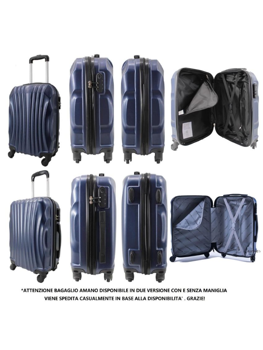 R.Leone 60x40x20 ruota smontabile 55x40x20 cm Ryanair Valigia Bagaglio a mano 4 Ruote Rimovibili Capienza Massima Trolley in ABS 2037MAX