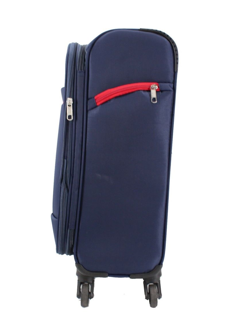 VALIGIA FINO SET 3 GRANDE MEDIO BAGAGLIO MANO STOFFA ULTRA LEGGERO 4 RUOTE 8485