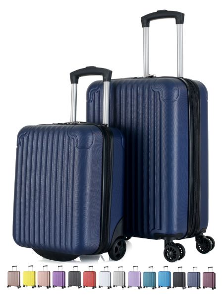 Valigia 1 pezzo fino a set 2 pezzi 55x35x25 cm + 40 x 30 x 20cm Trolley Bagaglio a mano in ABS Air Asia, Air France, ita airways, Wizzair, Vueling , KLM e Ryanair  318